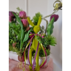 Stroik wielkanocny na stół kompozycja kwiatowa 